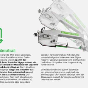 Eggenberg Metallbandsäge Hydraulisch Halbautomatisch EBS3770-A - 355 mm 400V – Bild 20