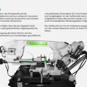 Eggenberg Metallbandsäge Hydraulisch Halbautomatisch EBS3770-A - 355 mm 400V – Bild 17