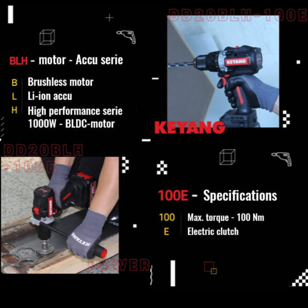 Keyang DM20BLH100E Akku-Schlagbohrschrauber