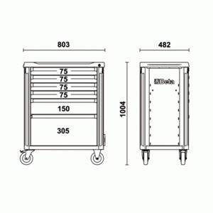 Beta C37/7 Werkzeugwagen mit 7 Schubladen - Verschiedene Farben leer – Bild 4