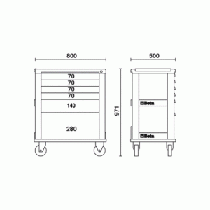 Beta C39/6 Werkzeugwagen mit sechs Schubladen - leer – Bild 5