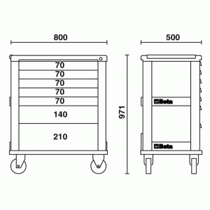 Beta C39/7 Werkzeugwagen mit 7 Schubladen - Leer – Bild 3