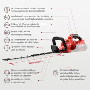 DCK Tools 58V Finish-Set – Akku-Laubbläser + Heckenschere mit zusätzlichem 5.0Ah Akku – Bild 8
