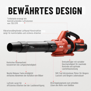 DCK Tools KDLB58201Z Akku Laubbläser 58V 730CFM - BODY – Bild 6