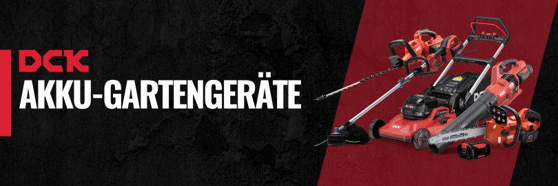 DCK Akku-Gartengeräte von BJC Tools – kabellose Leistung für professionelle Gartenarbeiten.