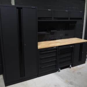 Pillar Werkstatteinrichtung Modular – Hartholz-Arbeitsplatte – Tiefe 61,5 cm – Midnight Black Design – Bild 4