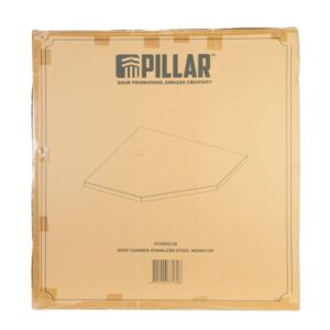 Pillar Edelstahl-Eck-Arbeitsplatte 860x860 mm - Tiefe Arbeitsplatte 38 mm – Bild 4