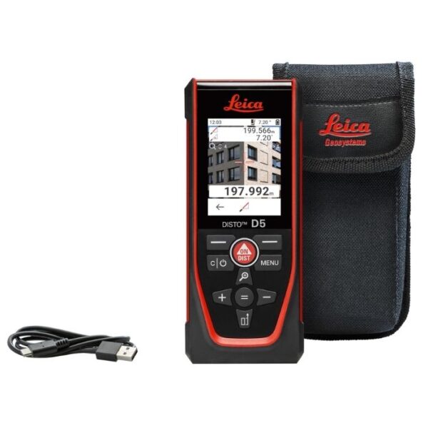 Leica DISTO D5-1 Laser-Entfernungsmesser – 200 m – Pointfinder-Kamera & Outdoor