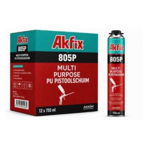AKFIX 805P PU Pistolenschaum 750 ml Hellgelb - Karton mit 12 Dosen