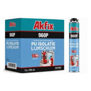 Akfix 960P PU-Klebeschaum für Dämmplatten - 750 ml - Karton mit 12 Dosen
