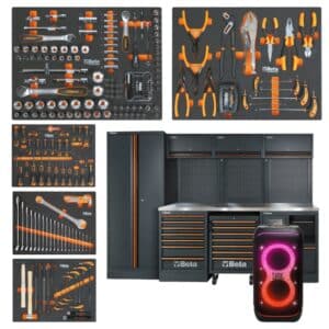 Beta C45PRO 2.0 X Werkstatteinrichtung mit 268-teiligem Werkzeugsatz + gratis JBL PartyBox 320