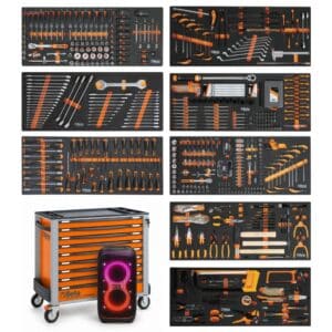 Beta BW 2400S XL9/E-XXL Werkzeugwagen mit 9 Schubladen und 716-teiligem Werkzeugsatz + gratis JBL PartyBox 320